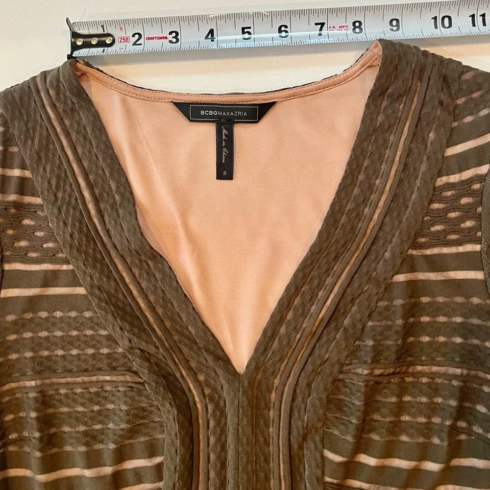 BCBG Maxazria Kinley Green Dress Knee Length Size Small - Picture 7 of 11